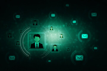 2d illustration Business Network concept
