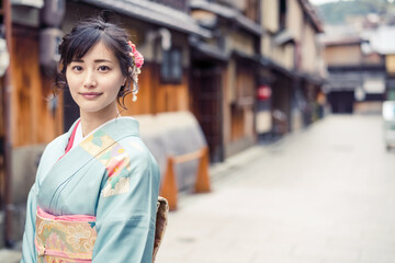 着物の女性　京都観光　祇園