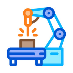 manufacturing engineering machine icon vector. manufacturing engineering machine sign. color symbol illustration