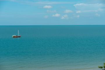 yacht Floating in the blue sea And clear sky