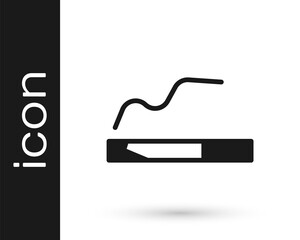 Grey Cigarette icon isolated on white background. Tobacco sign. Smoking symbol. Vector Illustration.