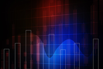 2d rendering Stock market online business concept. business Graph 