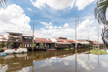 Old communities along the canal in Thailand