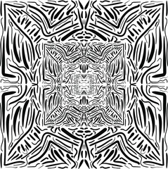 Mandala. Zentangle inspired vector illustration, black and white. Abstract diwali texture