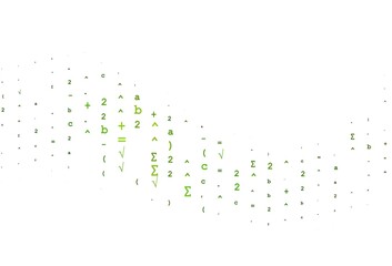 Light Green vector backdrop with algebra elements.