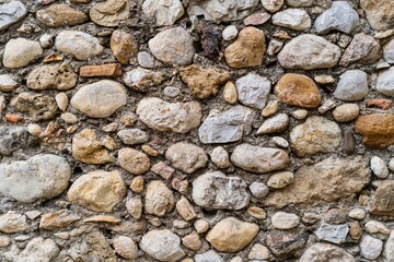 Muro de grava y cemento con textura