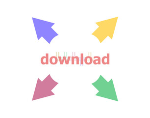 Text Download. Web design concept . Arrow with word download