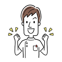 Vector illustration material: motivated young male nurse