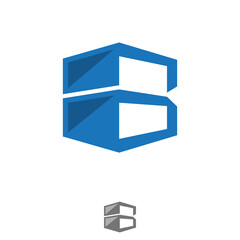 Business corporate letter B swoosh logo design template