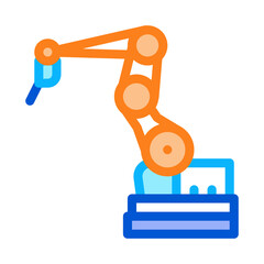 manufacturing robotic arm icon vector. manufacturing robotic arm sign. color symbol illustration