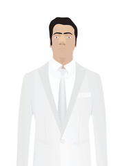 Businessman in white suit. vector