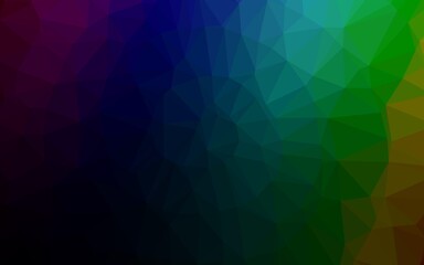 Dark Multicolor, Rainbow vector triangle mosaic cover. Colorful abstract illustration with gradient. Brand new design for your business.