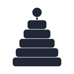 cartoon pyramid toy object for small children to play, silhouette style icon