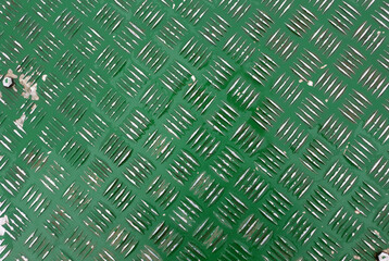 green painted iron flooring pattern