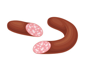 Salami or Sausage as Meat Product Vector Illustration