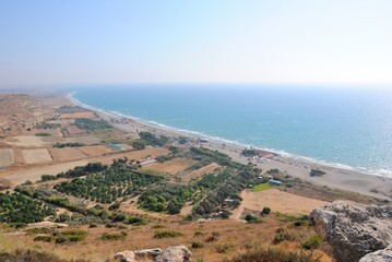 Fototapeta na wymiar View of Kourion beach on the southwestern Mediterranean Sea coast of Cyprus