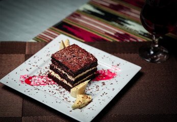 chocolate cake with cherries