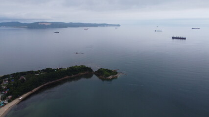 Aerial view at a harbour