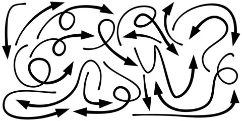 set of hand drawn arrows .Vector doodle design elements. Illustration on white background.for business infographic, banner, web and concept design.