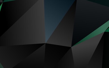 Obraz premium Dark Blue, Green vector shining triangular template. A vague abstract illustration with gradient. Completely new template for your business design.