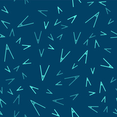 Green line Acute angle of 45 degrees icon isolated seamless pattern on blue background. Vector Illustration.