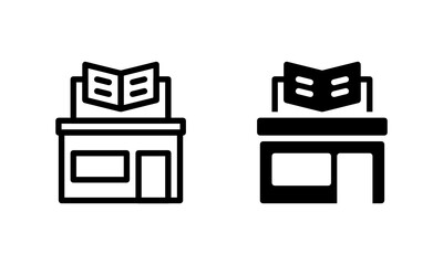 bookstore book sale, library Icon, Logo, Vector