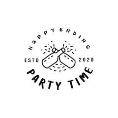 Party emblem logo vector design having fun holiday