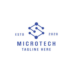 Micro Tech Technology logo vector application icon connection