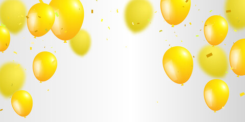 Yellow balloons confetti concept design Celebration Vector illustration. © HNKz