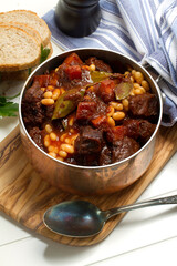 Homemade beef and white beans stew