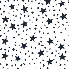 Seamless pattern of stars. Design for backdrops with space.