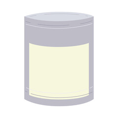 cartoon canned food jars on white background
