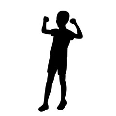  isolated, black silhouette child playing