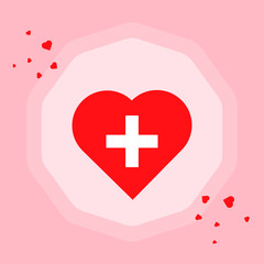 Obraz premium Happy world health day with heart.