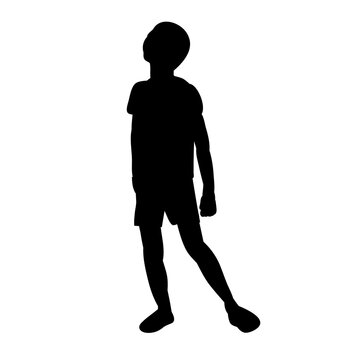 recommend clip art: isolated, black silhouette child boy