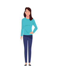Fototapeta premium young woman casual avatar character