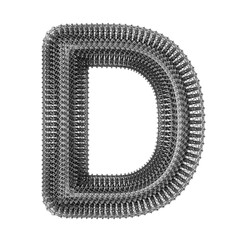 3d Metal wire isolated creative letter D