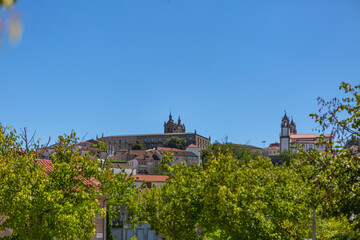 Fototapeta na wymiar View at the Cathedral of Viseu and Church of Mercy on top