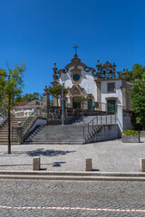 Fototapeta na wymiar Exterior view of the Church of Nossa Senhora da Conceicao, a rococo icon from the 18th century