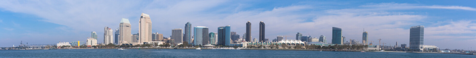 Fototapeta na wymiar San Diego Waterfront as seen from Coronado Island, California, USA