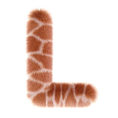 3d GIRAFFE cartoon funny creative fur letter L