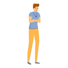 Soccer personal trainer icon. Cartoon of soccer personal trainer vector icon for web design isolated on white background