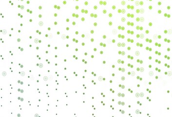 Light Green vector cover with beautiful snowflakes.