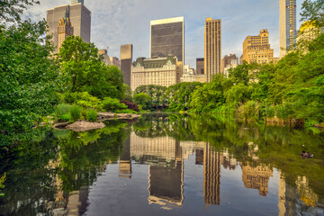 Naklejka premium Central Park, New York City at the lake