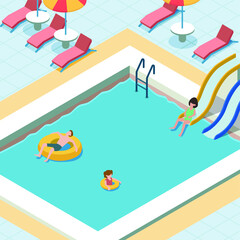 peoples are enjoying their holiday at swimming pool