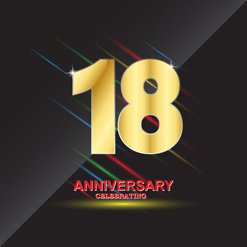 18 anniversary logo vector template. Design for banner, greeting cards or print