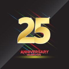 25 anniversary logo vector template. Design for banner, greeting cards or print