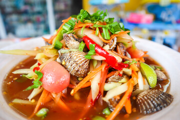 thai style spicy seafood salad