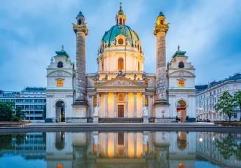 Deurstickers Saint Charles Church in Vienna, Austria. © Anibal Trejo