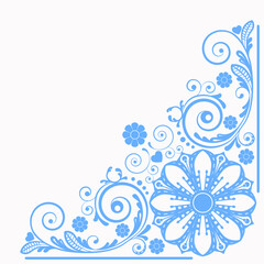 abstract floral ornament with decorative flowers for design